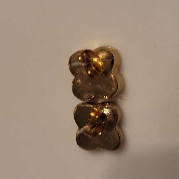 Janna Conner Gold/lapis lazuli clover earrings - Picture 5 of 5